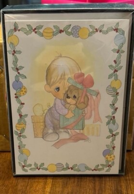 Vintage Precious Moments Hallmark Christmas Greeting Cards Open Box ...
