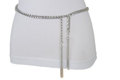 Ceinture Chaîne Femme Argentée Avec Pompon Amovible - Neuf Sans étiquette - Largeur 1 1/4”