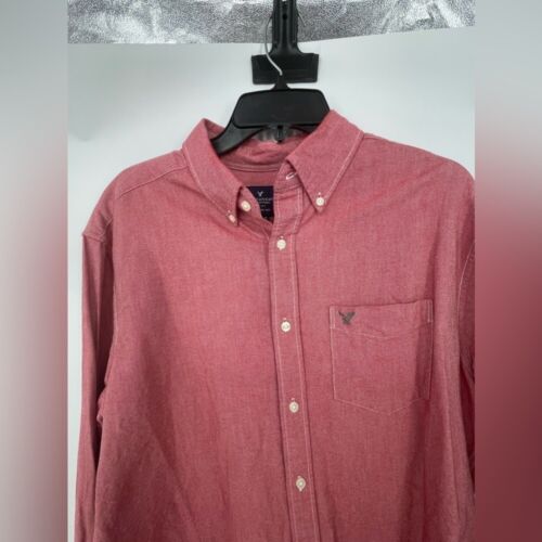 American Eagle outfitters classic size large button-down, red shirt - Picture 3 of 5
