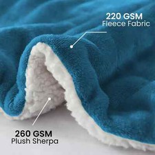 Fluffy Sherpa Fleece Blanket Soft Warm Reversible Large Sofa Bed Throw Blankets