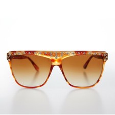 Tortoise 80s Rhinestone Women's Vintage Sunglass - Fifi