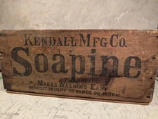 ANTIQUE SOAPINE FRENCH LAUNDRY SOAP PROVIDENCE R.I. U.S.A. KENDALL CO. PRIMITIVE