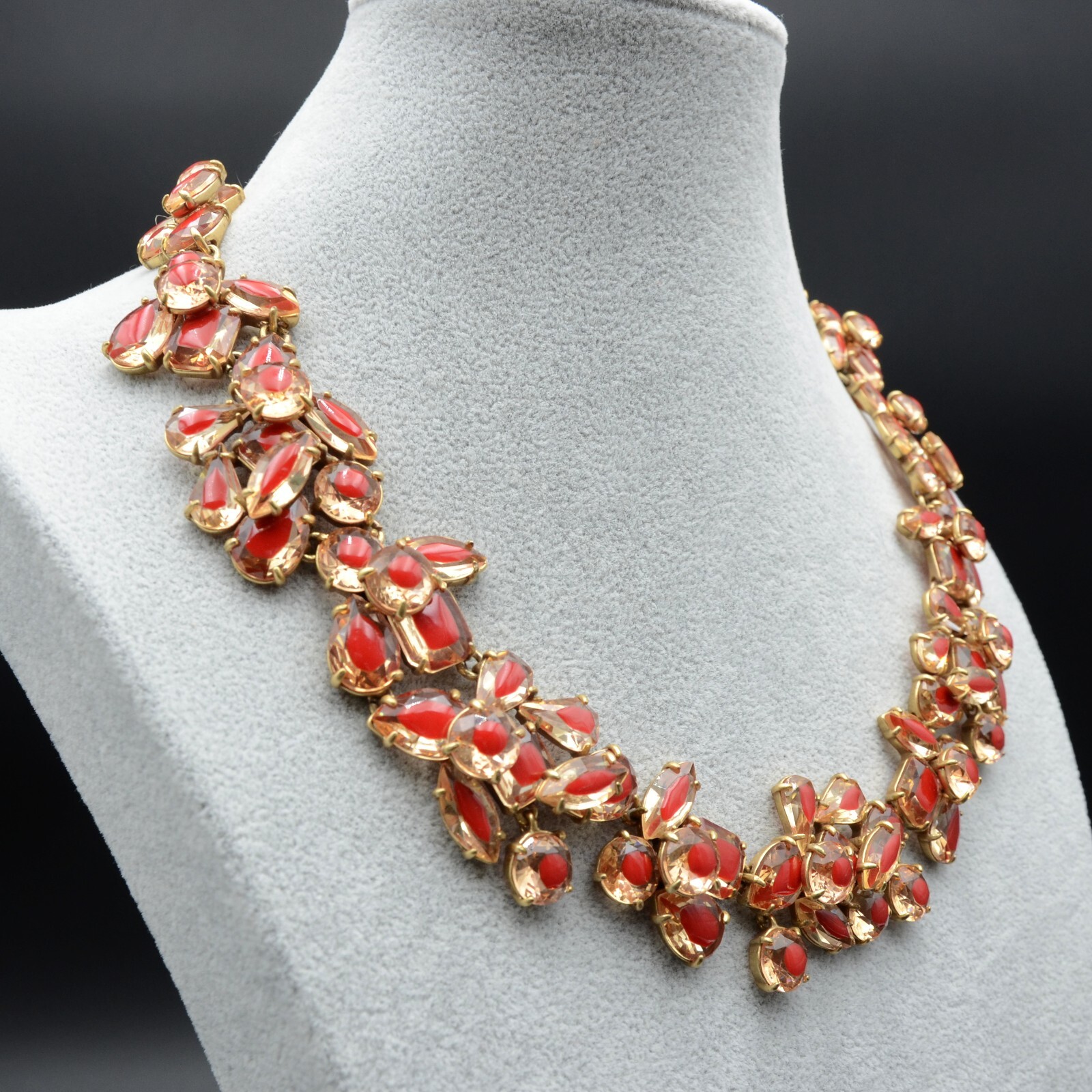 J. Crew Crystal Cluster Stone Statement Necklace … - image 3