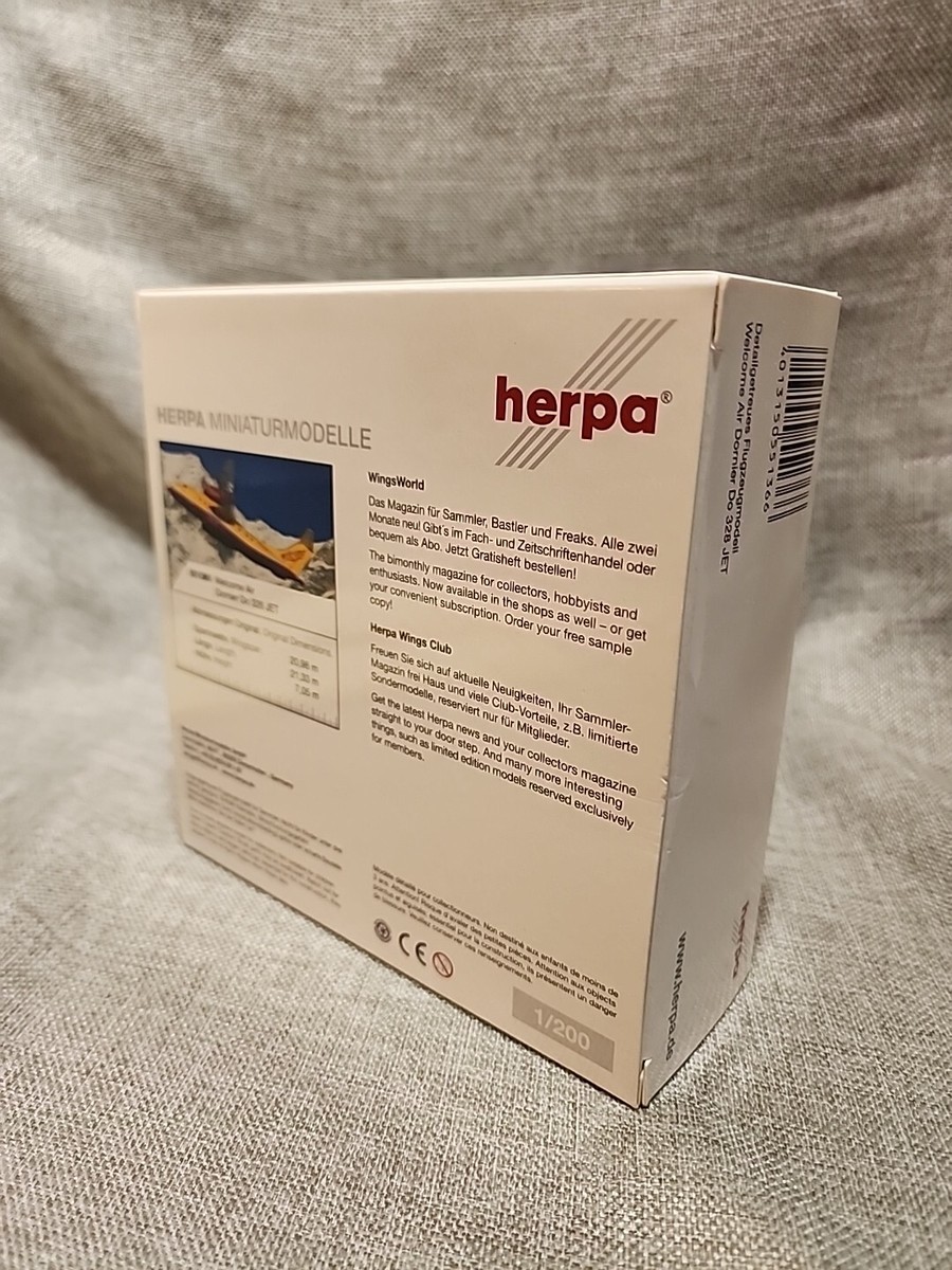 NEW HERPA WELCOME AIR DORNIER DO-328 JET 1:200 OE-LJR 551366