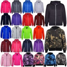 Kids Classic Plain  Tie Dye Print Full Zip-Up Soft Hooded Zipper Jacket 2-13Yrs