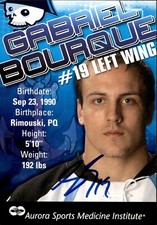 Gabriel Bourque Signed Milwaukee Admirals Team Issued 3.5x5 Card