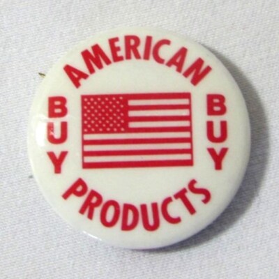 Vintage New Old Stock Buy American Products Pin Pinback Button GCIU Union Made