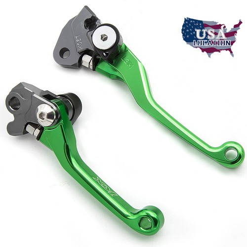 US CNC Dirt Bike Brake Clutch Levers For Kawasaki KX250F KX450F 2013-2018 Green - Picture 4 of 4