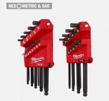 Milwaukee Hex Key Set 22-Key Ball End L-Key SAE/Metric 48-22-2187 NEW