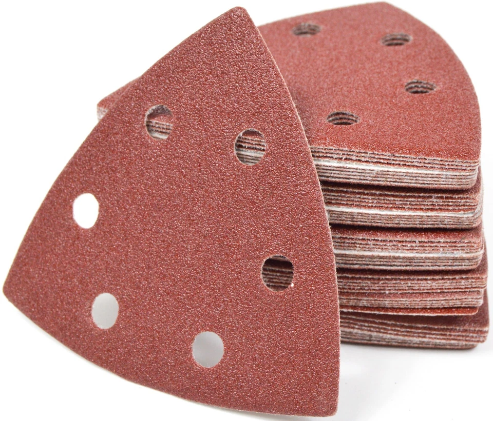 SET 50 Stk. Klett-Schleifdreiecke P40/60/80/100/120 Deltaschleifer 93x93x93 mm