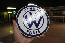 RARE VW VOLKSWAGEN GENUINE PARTS DEALER PORCELAIN METAL SIGN BUG 911 944 GERMAN