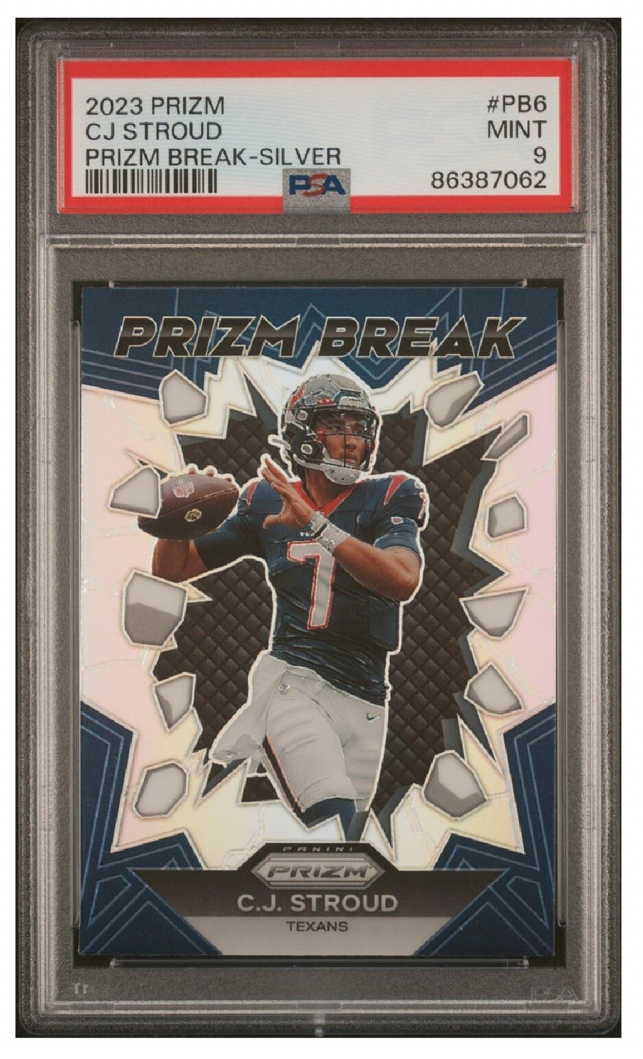 2023 Panini Prizm CJ STROUD #PB-6 Prizm Break Silver Rookie RC PSA 9 MINT