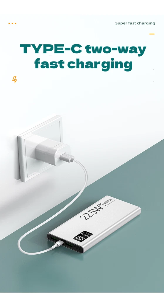 Power Bank 20000mAh 20W Charging Portable External Battery Backup For Cell Phone
