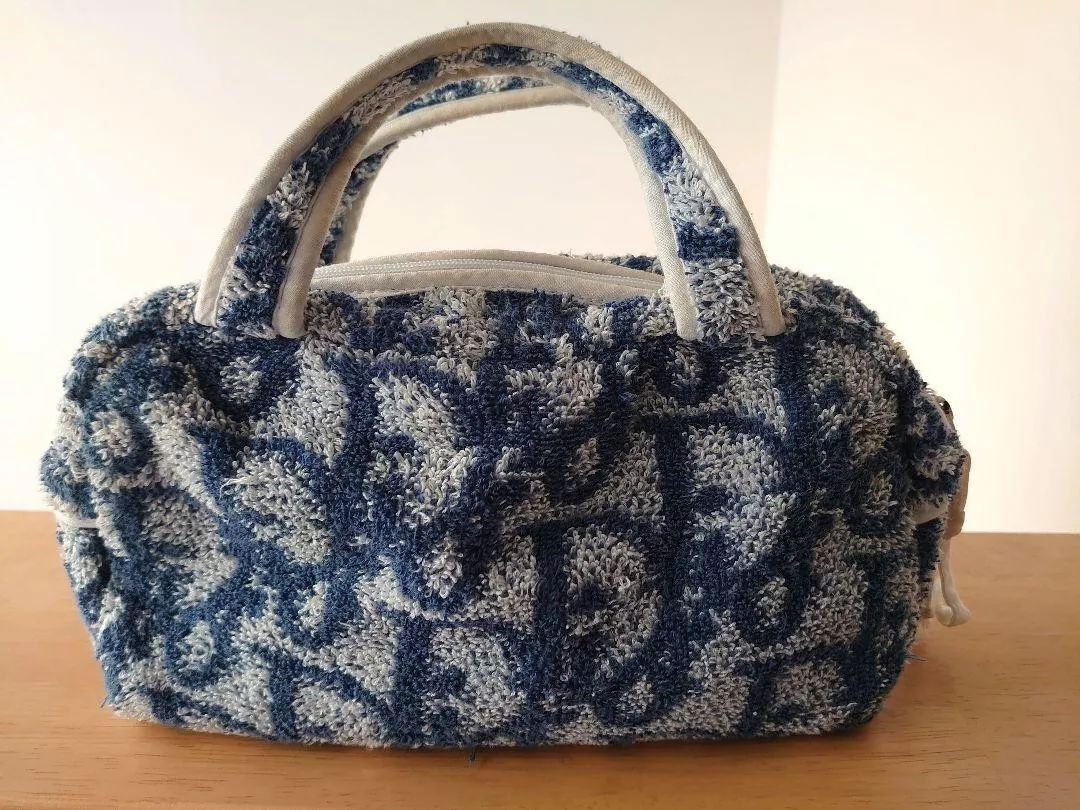 Excellent Christian Dior Trotter Pile mini sac fourre tout tissu serviette fabriqué en France