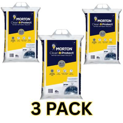 Morton Salt Clean and Protect Water Softener Salt Pellets, 40 lb. Bag (3 PACK )