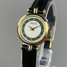 GUCCI 2000L Orologio Vintage Donna 21mm Quarzo Oro SS Cinturino Nuovo Cal.579...