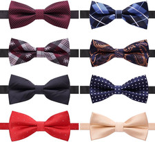 8 PACKS Elegant Adjustable Pre-tied Bow Ties for Men Boys 1 4 5 6 8 Pack for op