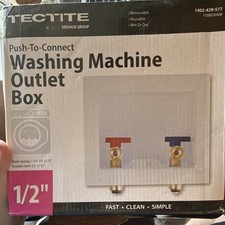 TECTITE Washing Machine Outlet Box 1/2 in FSBBOXWM, Plastic/Brass