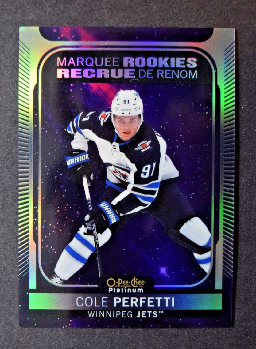 2021-22 O-Pee-Chee Platinum Marquee Rookies Cosmic Cole Perfetti #55/65