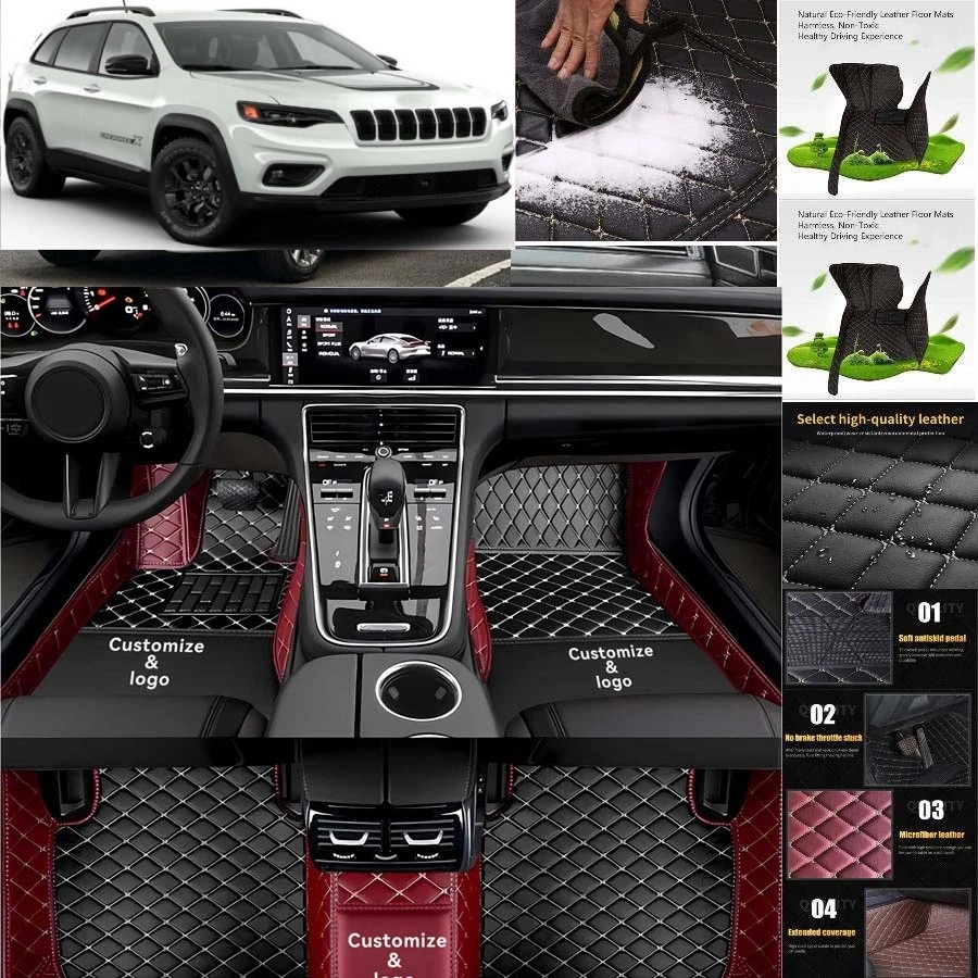 For Jeep Cherokee Car Floor Mats Carpets Cargo Liners Custom All Weather — 第 3/4 张图片