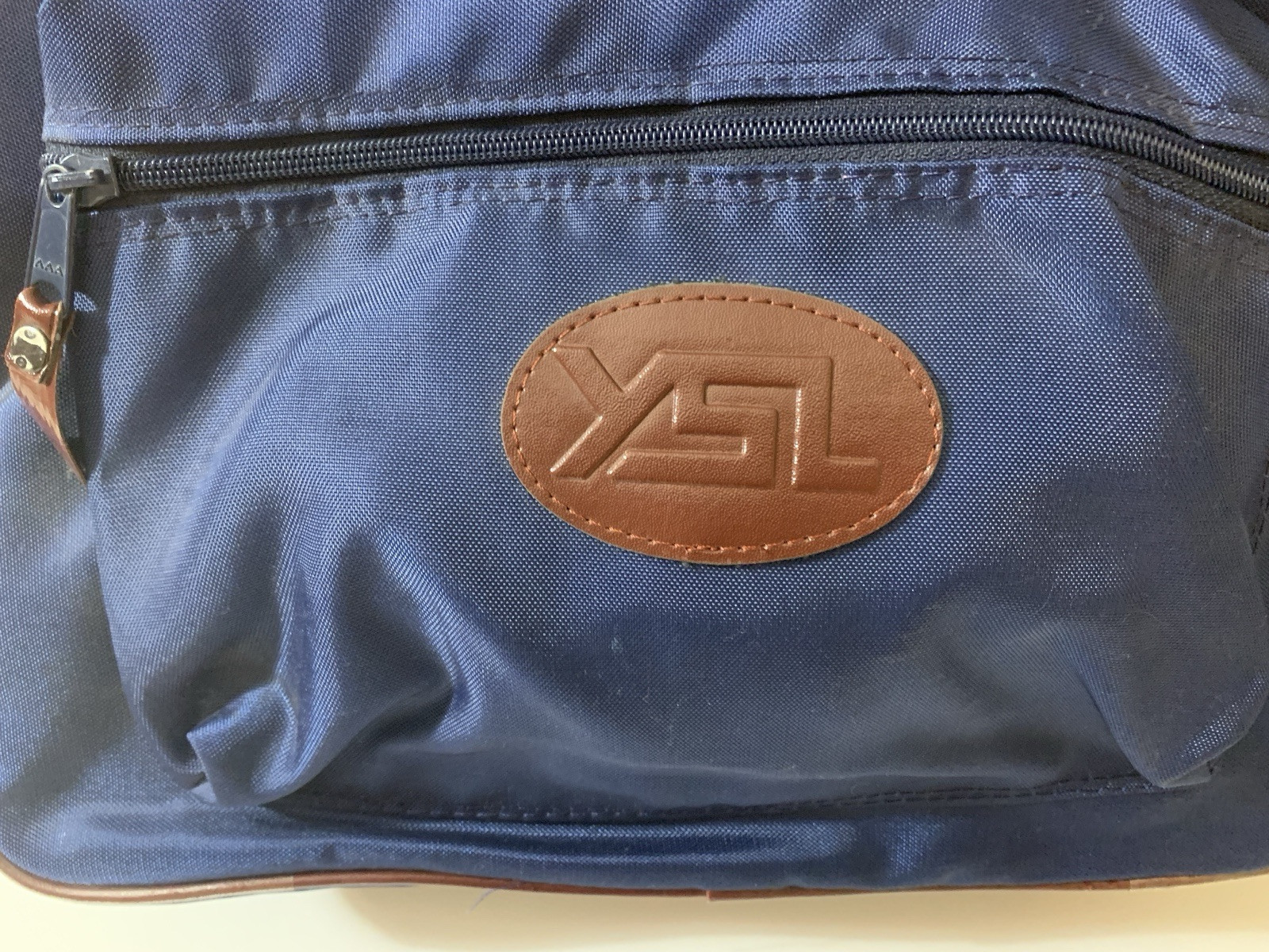 Borsa da viaggio vintage YSL Yves Saint Laurent blu nylon messenger