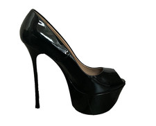 GIANMARCO LORENZI Black Patent Leather Pumps Size EU 40 Good Cond.