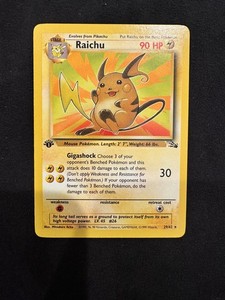 1995 raichu pokemon card value 29/62 Wizards of the Coast Fossil Rare #29 Trading Card : Toys & Games Rare Card Type 1999 Pokemon Fossil Raichu #29