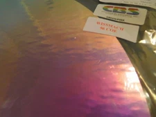 Dichroic Glass:CBS 96 COE-Green/Pink on Flat Thin Clear - 3"Sq