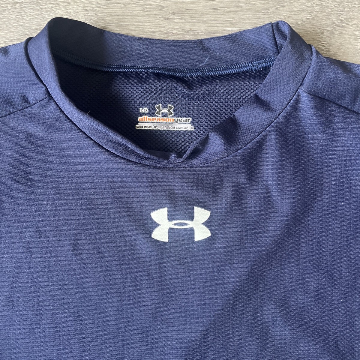 Under Armour Compression Shirt Mens L Navy Blue Long Sleeve All
