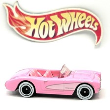 Loose Hot Wheels Premium Barbie Movie '56 Corvette pink Plastic Wheel Swap