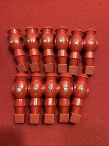 Foosball Men (11) RED Used Dynamo With Nuts & Screws 5/8” Hole