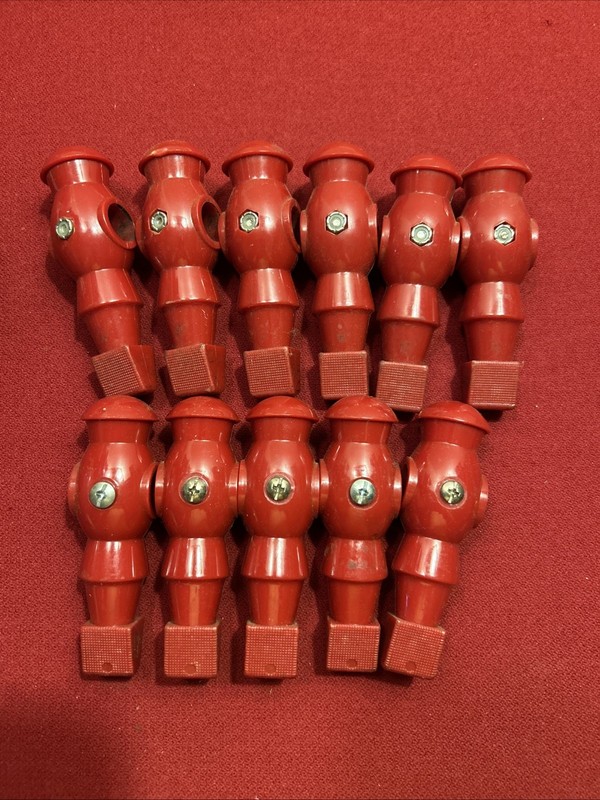 Foosball Men (11) RED Used Dynamo With Nuts & Screws 5/8” Hole