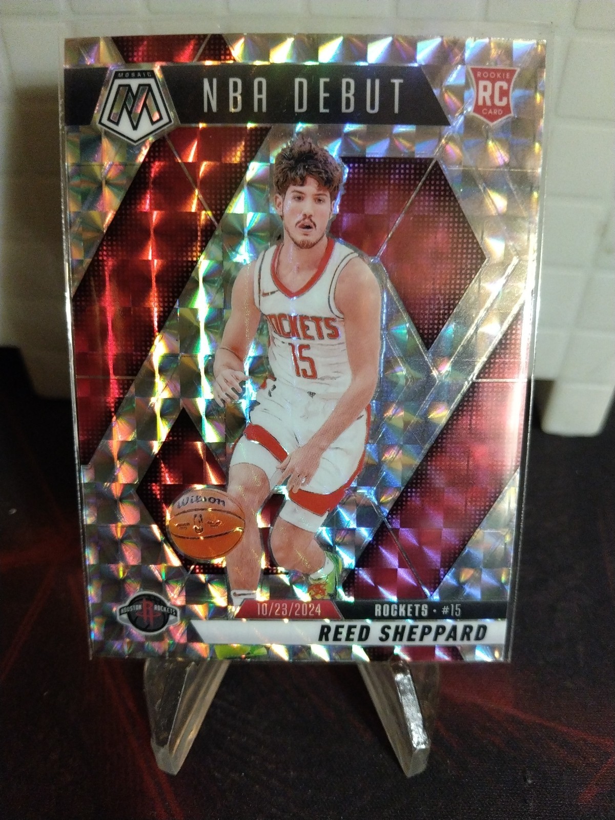 2024-25 Panini Mosaic - NBA Debut Reed Sheppard #252 Mosaic Prizm (RC)