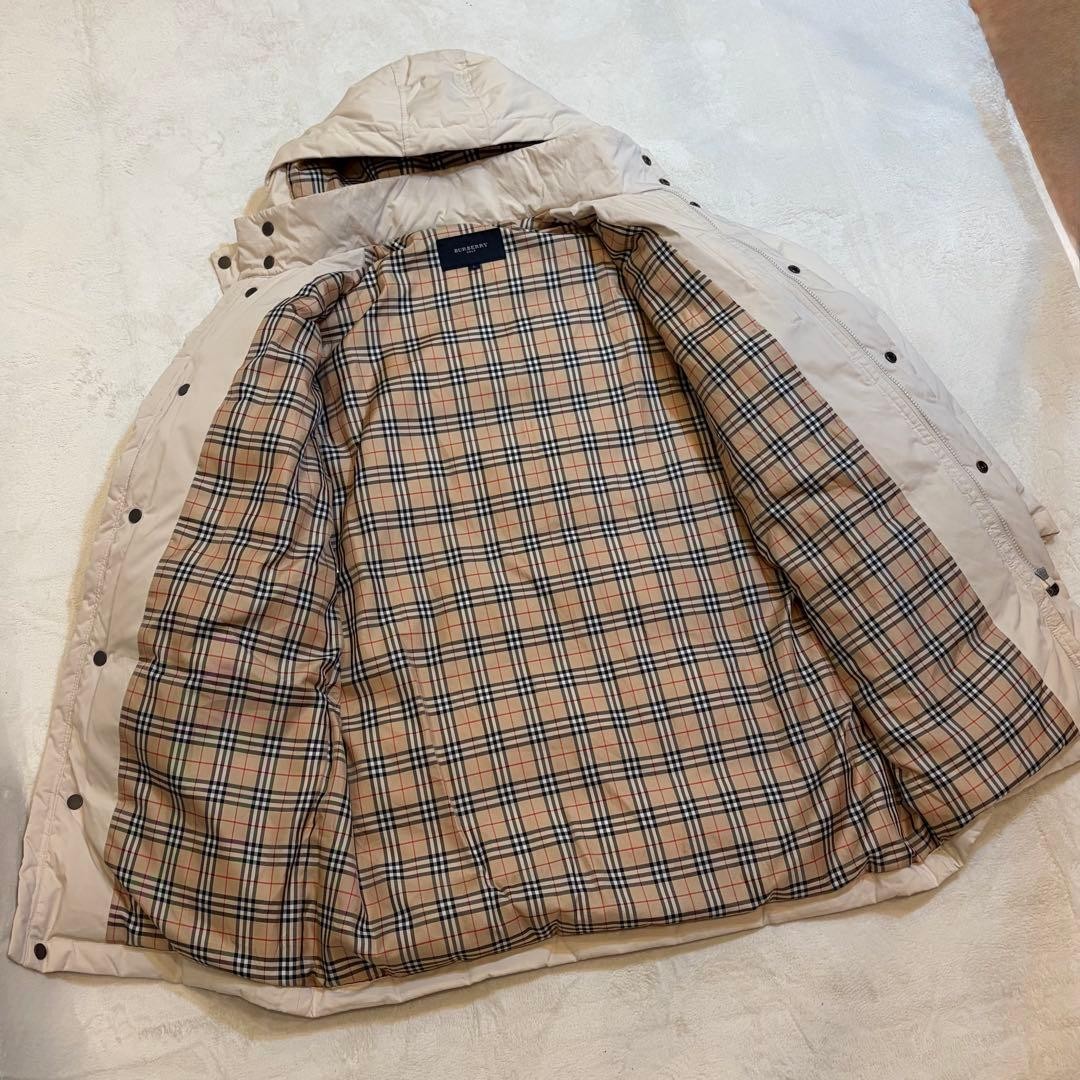 Burberry Nova Check Down Coat Beige Hooded Size L rare Men's From Japan thumbnail 24