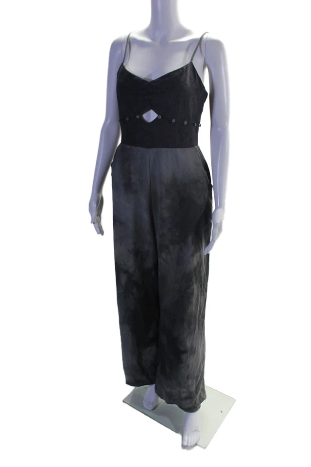 Женский комбинезон Adelyn Rae Tie Dye с v-образным вырезом без рукавов на молнии серый размер M - Изображение 2 из 4