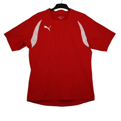 Puma Mens T-Shirt Size L Red Short Sleeve Collared Nylon Elastane