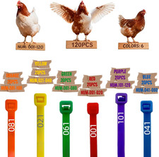 Vibrant 120Pcs Chicken Leg Bands-Easily Identify Your Poultry with Colorful L...