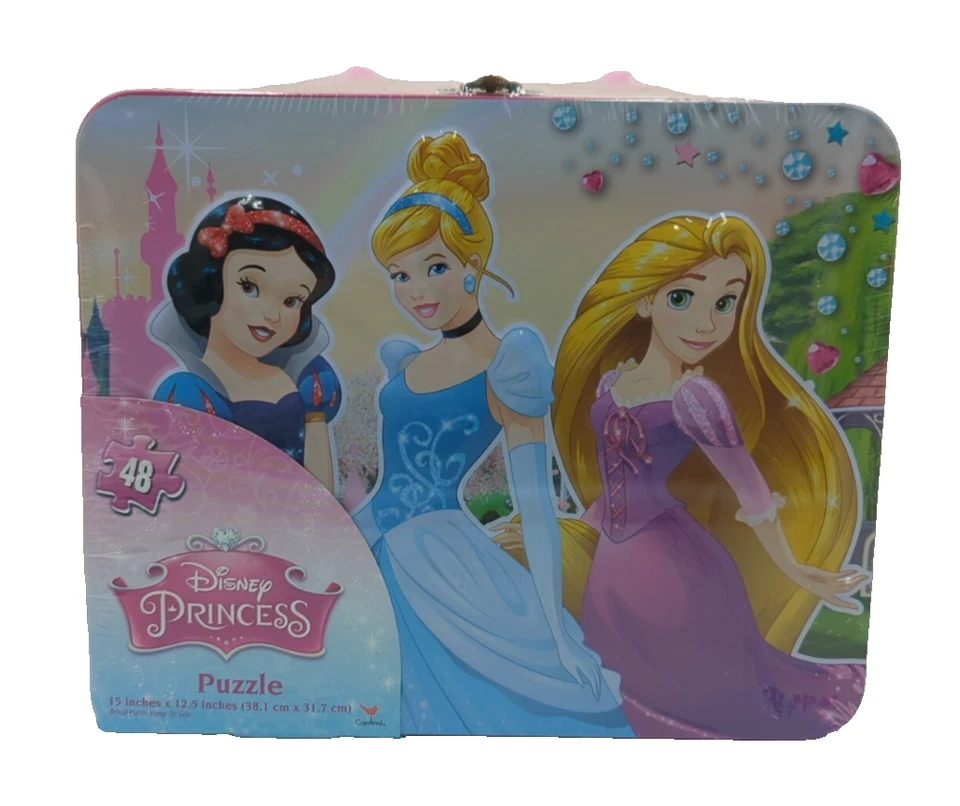 Rompecabezas de 48 piezas Princesa Disney Fiambrera de hojalata Cenicienta Blancanieves NUEVO Foto 2 de 4