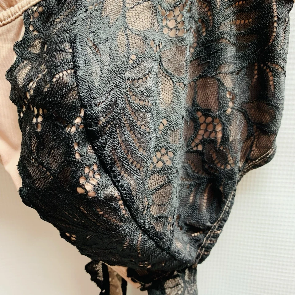 Torrid Curves Bralette Size 2 Black Lace Satin Copper Tan Plus Size Comfort - Image 3 of 4