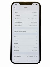 Apple iPhone 12 Pro Max 256GB Unlocked Pacific Blue, Used With Cracked Back