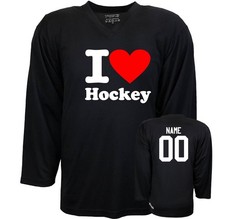Custom I Love Hockey Ice Hockey Jersey or Add Your Own Design