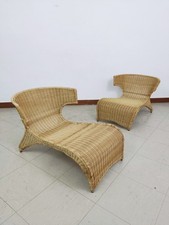 Ikea Vintage Monika Mudler Coppia Poltrone Savo Rattan Modernariato Anni 90