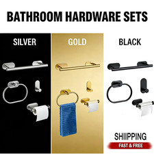 4pcs Bathroom Hardware Accessories Set No Drilling Requi Towel Bar Set 3 Colors