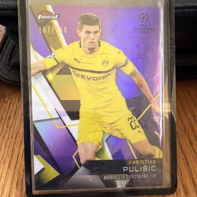2018-19 Topps Finest UCL Christian Pulisic Borussia Dortmund #90 Purple 107 /250