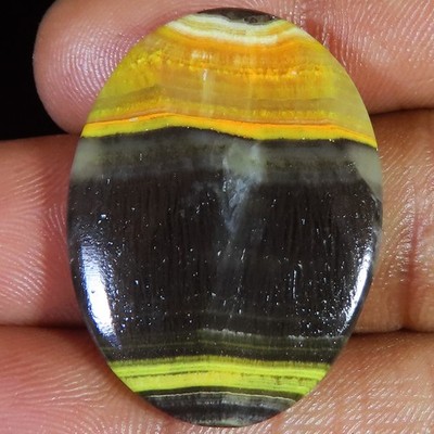 32.30 CT Natural Bumble Bee Jasper Cabochon Eclipse Gemstone 24x33x4 mm BR766