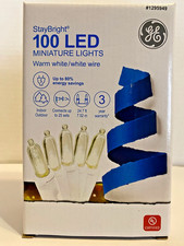 GE StayBright 100 Warm White Mini LED Lights White Wire Indoor/Outdoor