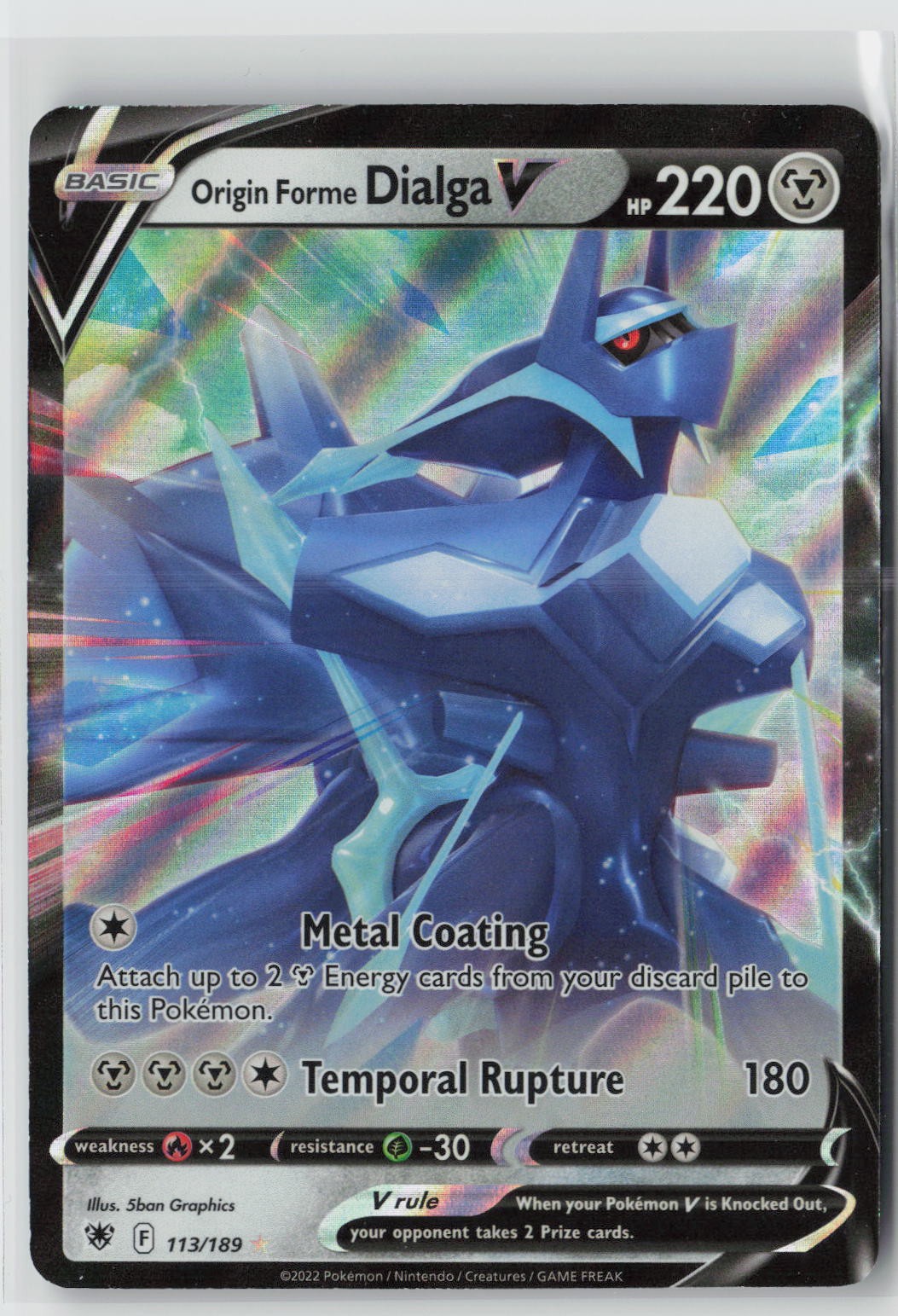 Origin Forme Dialga V Holo Ultra Rare SWSH10: Astral Radiance 113/189 NM