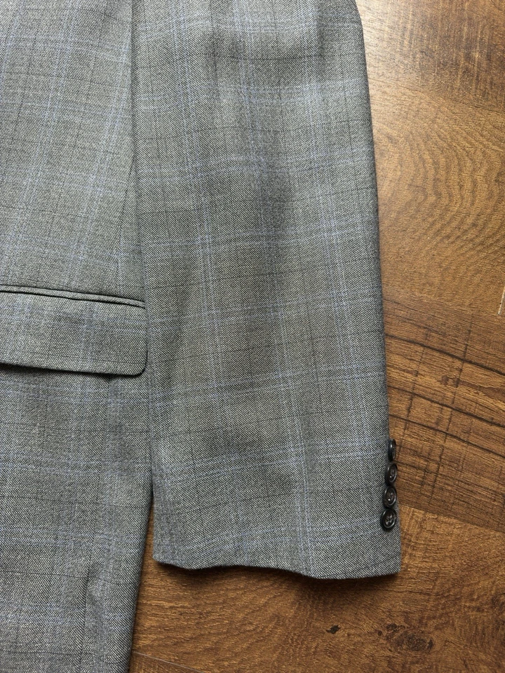 Abrigo Deportivo Lauren Ralph Lauren Blazer Lana Seda Ventana - Para Hombre 56L Azul Gris Foto 4 de 4