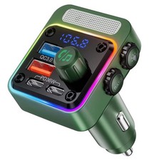 54W Bluetooth 5.3 Car Adapter w/ 4 Charging Ports Wireless Radio FM Transmitter