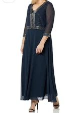 J Kara Women's Beaded Two Piece Jacket Dress, 4